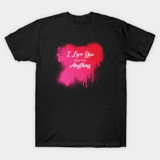 Red and Pink Graffiti Heart Love You T-Shirt